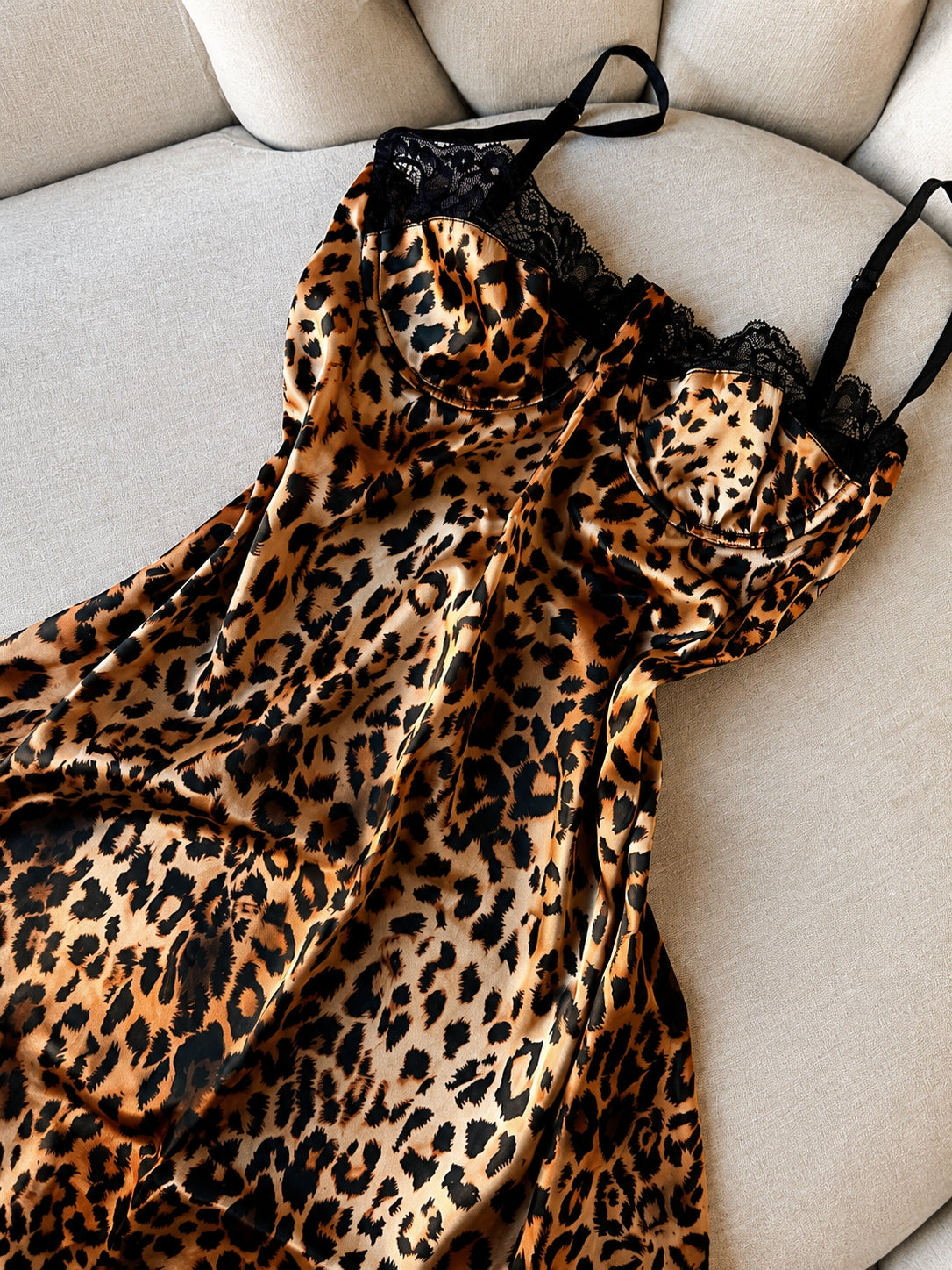 Wild Desire Satin Leopard Babydoll
